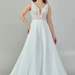 Alexis Elegant Lace Bodice A-Line Wedding Dress