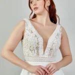 Alexis – Elegant Lace Bodice A-Line Wedding Dress