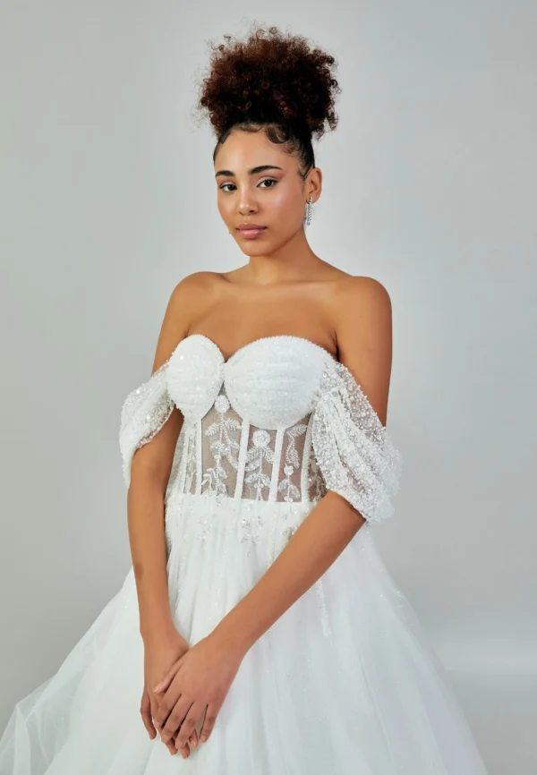 Amaya – Ethereal Off-Shoulder Tulle Wedding Dress