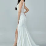 Amélie Lace Embellished Mermaid Wedding Gown with Side Slit