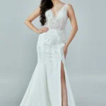 Amélie – Lace Embellished Mermaid Wedding Gown with Side Slit