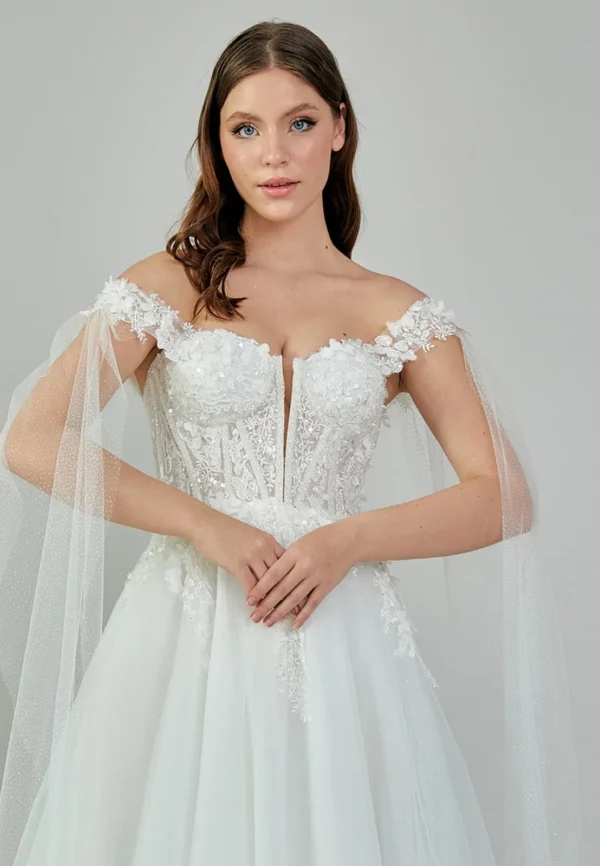 Artemis – Off-Shoulder Floral Lace Wedding Gown