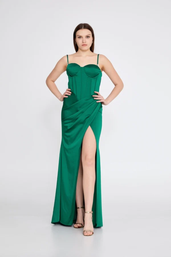 Dila – Elegant Asymmetrical Evening Dress - Front Look
