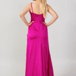 Dila – Elegant Asymmetrical Evening Dress - Pink Back Look