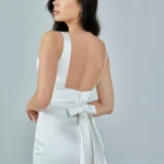 Elena – Sophisticated Satin Wedding Gown - Back Look