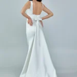 Elena – Sophisticated Satin Wedding Gown - Back Look Full