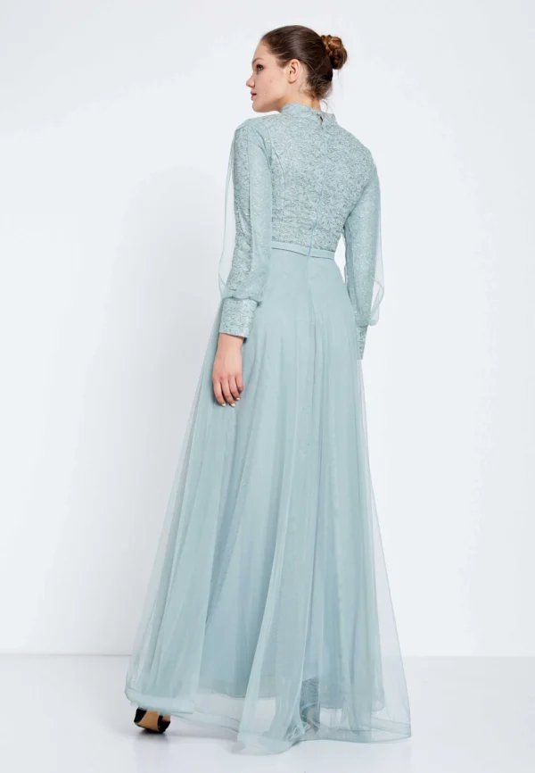 Elif - Elegant Embroidered Maxi Dress - Back Look