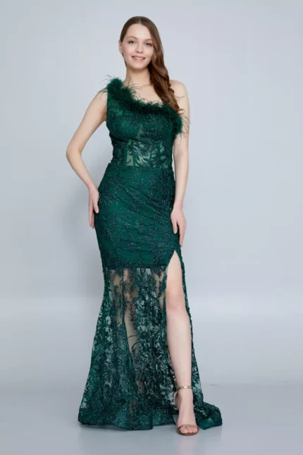 Habibe - Luxurious One-Shoulder Evening Gown