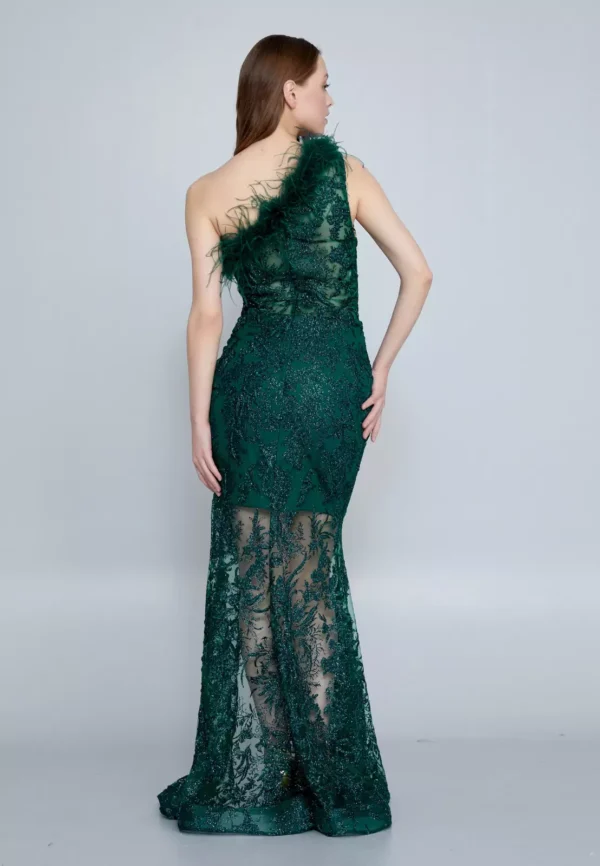 Habibe - Luxurious One-Shoulder Evening Gown - Back Look