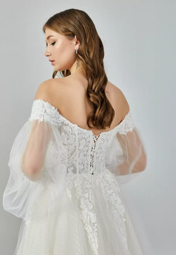 Helen - Off-Shoulder Lace Bridal Gown Back