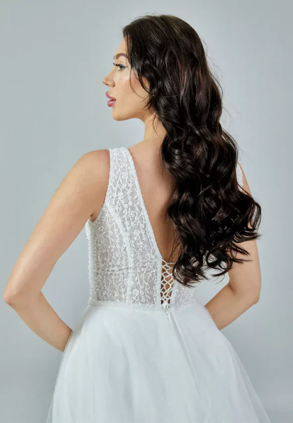 Irini - Classic A-Line Lace Bridal Gown Back
