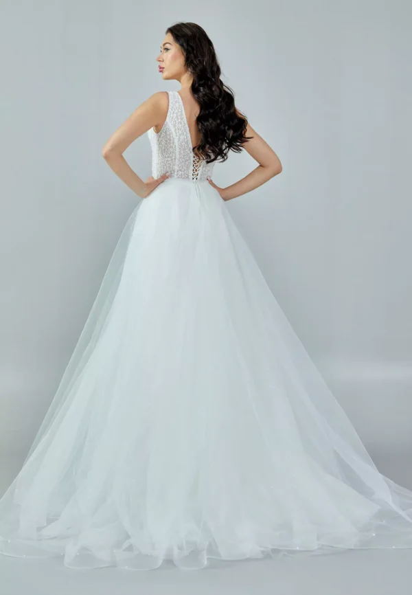 Irini - Classic A-Line Lace Bridal Gown - Back Look