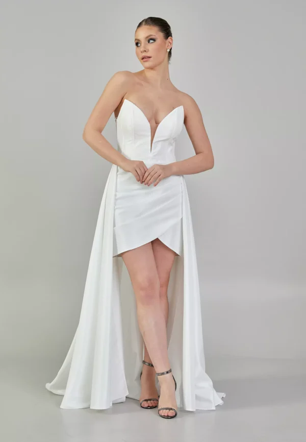 Jolie – Chic Strapless High-Low Evening Dress