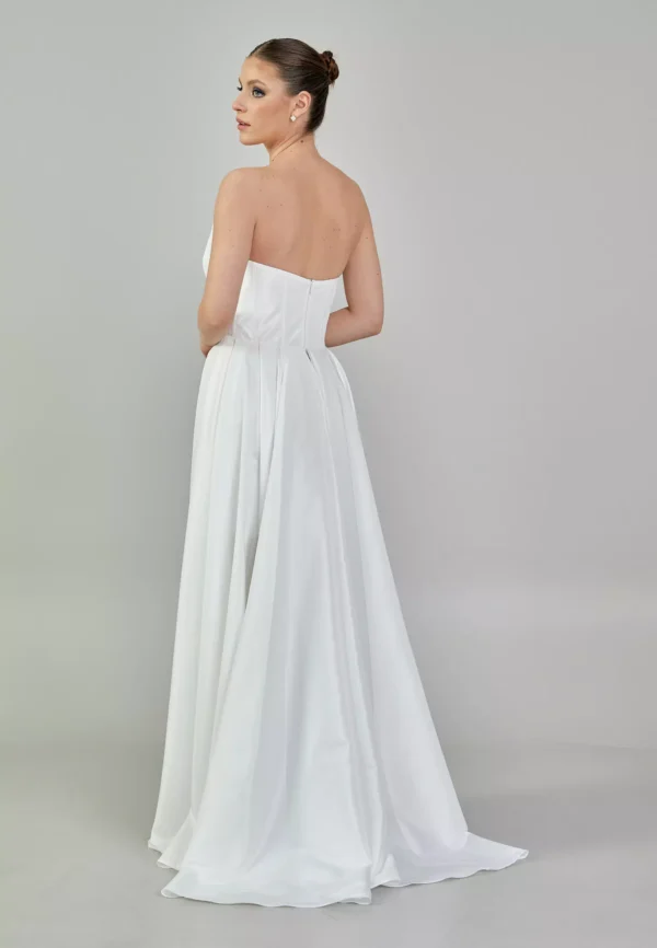 Jolie – Chic Strapless High-Low Evening Dress - Back Look