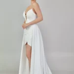 Jolie – Chic Strapless High-Low Evening Dress - Side Look