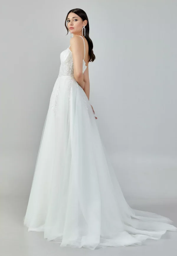 Lilia Sparkling Tulle Bridal Gown - Side Look