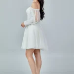 Livia Beaded Mini Bridal Dress Back look