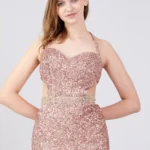 Louisa Glittering Halter Gown