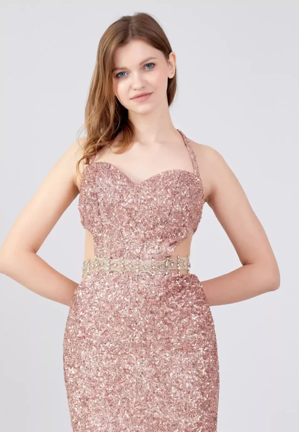 Louisa Glittering Halter Gown