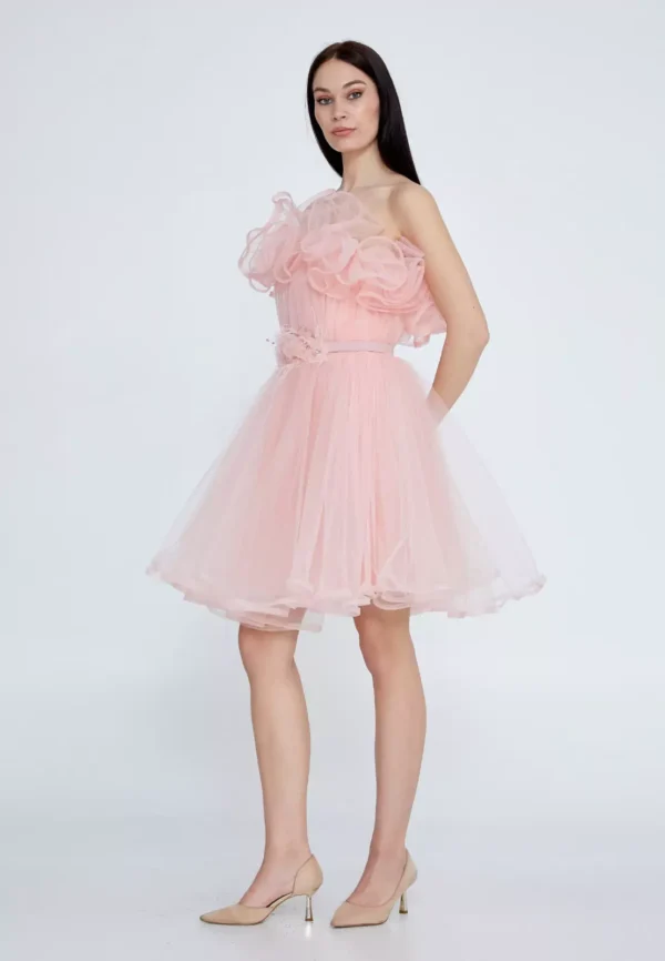 Mia Ruffled Tulle Cocktail Dress