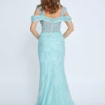 Minar – Sparkling Off-Shoulder Evening Gown Back Look