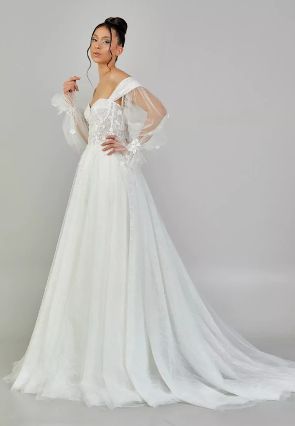 Miriam Off-Shoulder Wedding Gown