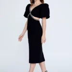 Reyna – Black Midi Dress