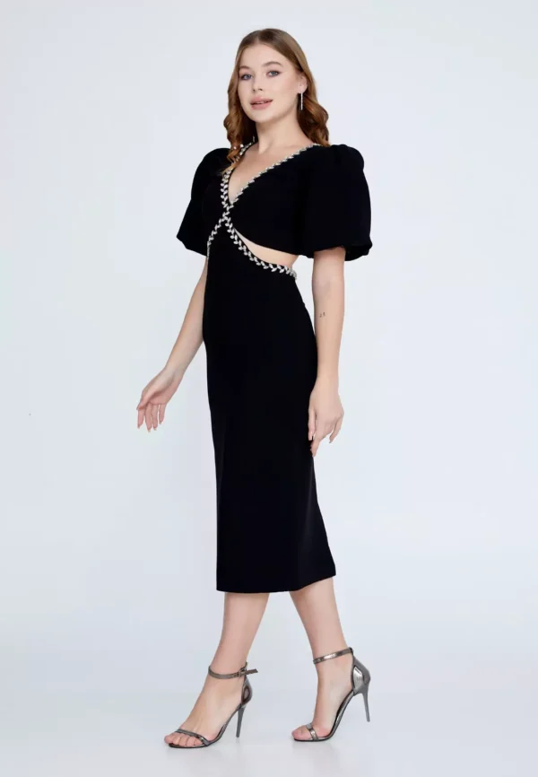 Reyna – Black Midi Dress