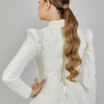 Sahra – Long-Sleeved High-Neck Modest Wedding Gown Back Look