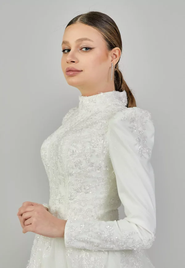 Sahra – Long-Sleeved High-Neck ModestGown