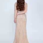 Zeria – Glamorous Beaded Evening Gown - Back Look