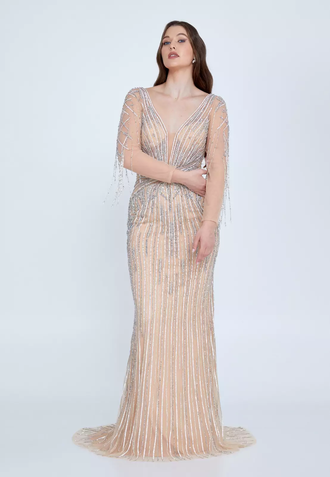 Zeria – Glamorous Beaded Evening Gown