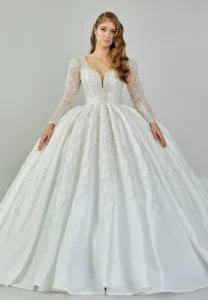 Zumera – Long Sleeve Sparkling Ball Gown