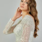Zumera – Long Sleeve Sparkling Gown